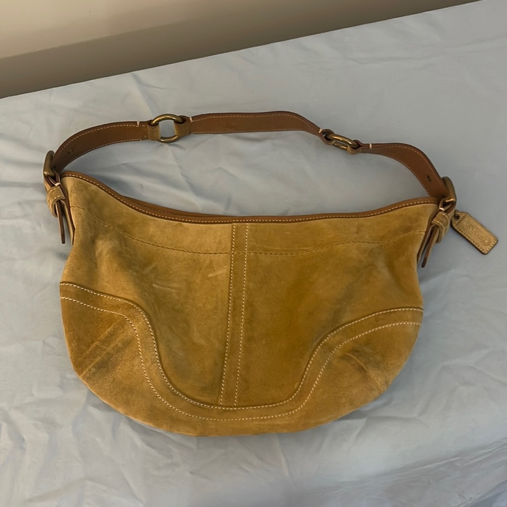 Coach hobo bag, tan suede